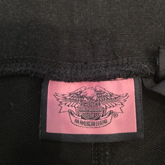 Harley-Davidson Black Joggers with Pink and White Stripes - Picture 5 of 10